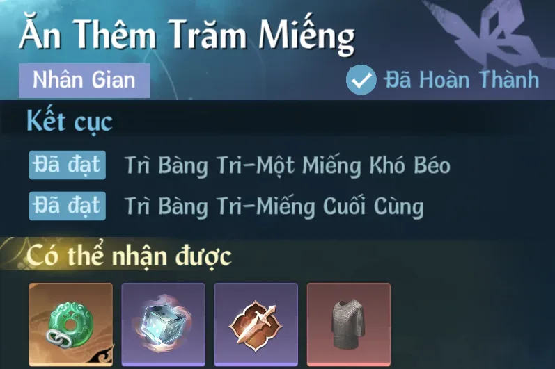 Ảnh Nhân Gian Ăn Thêm Trăm Miếng trong game Nghịch Thuỷ Hàn