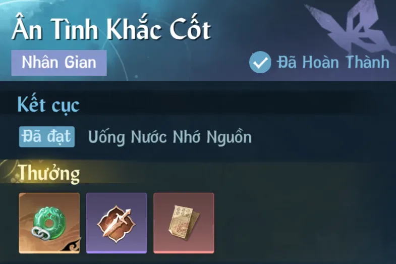 Ảnh Nhân Gian Ân Tình Khắc Cốt trong game Nghịch Thuỷ Hàn
