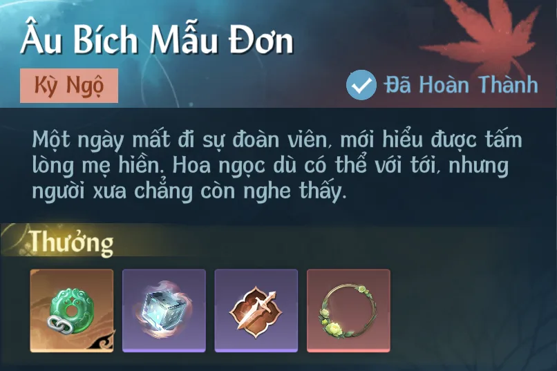 Ảnh Kỳ Ngộ Âu Bích Mẫu Đơn trong game Nghịch Thuỷ Hàn