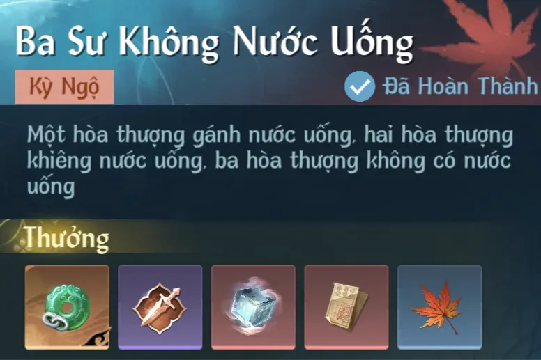 Ảnh Kỳ Ngộ Ba Sư Không Nước Uống trong game Nghịch Thuỷ Hàn