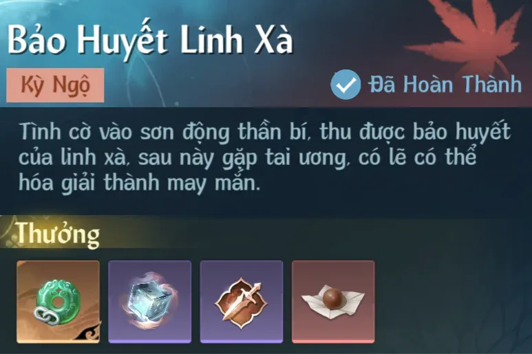 Ảnh Kỳ Ngộ Bảo Huyết Linh Xà trong game Nghịch Thuỷ Hàn