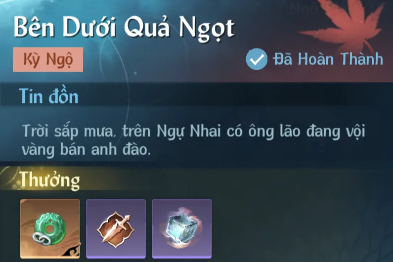 Ảnh Kỳ Ngộ Bên Dưới Quả Ngọt trong game Nghịch Thuỷ Hàn