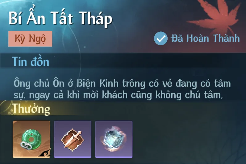 Ảnh Kỳ Ngộ Bí Ẩn Tất Tháp trong game Nghịch Thuỷ Hàn