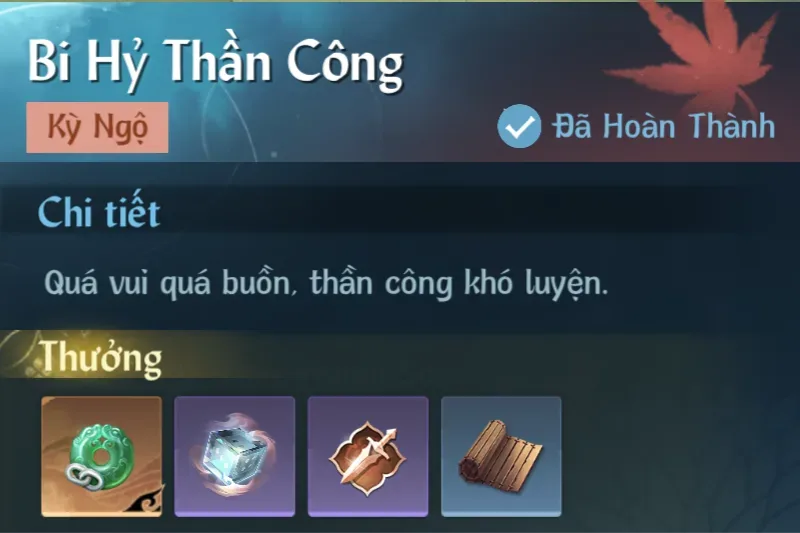 Ảnh Kỳ Ngộ Bi Hỷ Thần Công trong game Nghịch Thuỷ Hàn