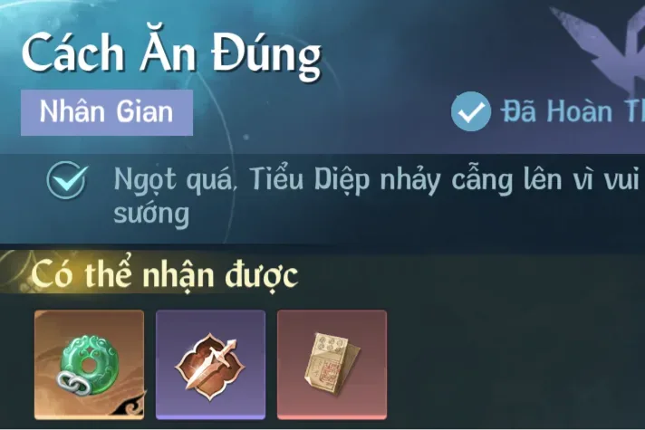 Ảnh Nhân Gian Cách Ăn Đúng trong game Nghịch Thuỷ Hàn