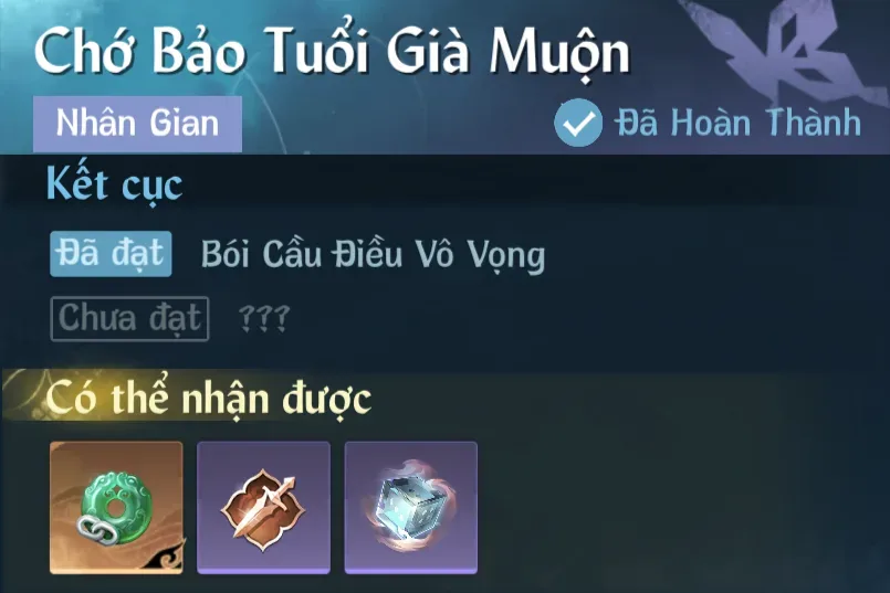 Ảnh Nhân Gian Chớ Bảo Tuổi Già Muộn trong game Nghịch Thuỷ Hàn