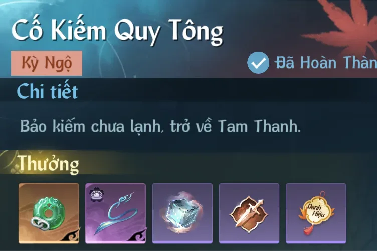 Ảnh Kỳ Ngộ Cố Kiếm Quy Tông trong game Nghịch Thuỷ Hàn