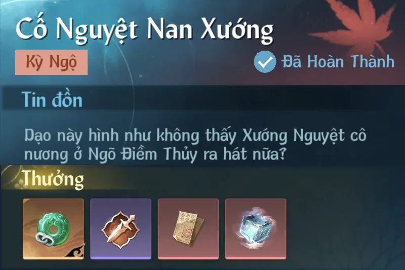 Ảnh Kỳ Ngộ Cố Nguyệt Nan Xướng trong game Nghịch Thuỷ Hàn