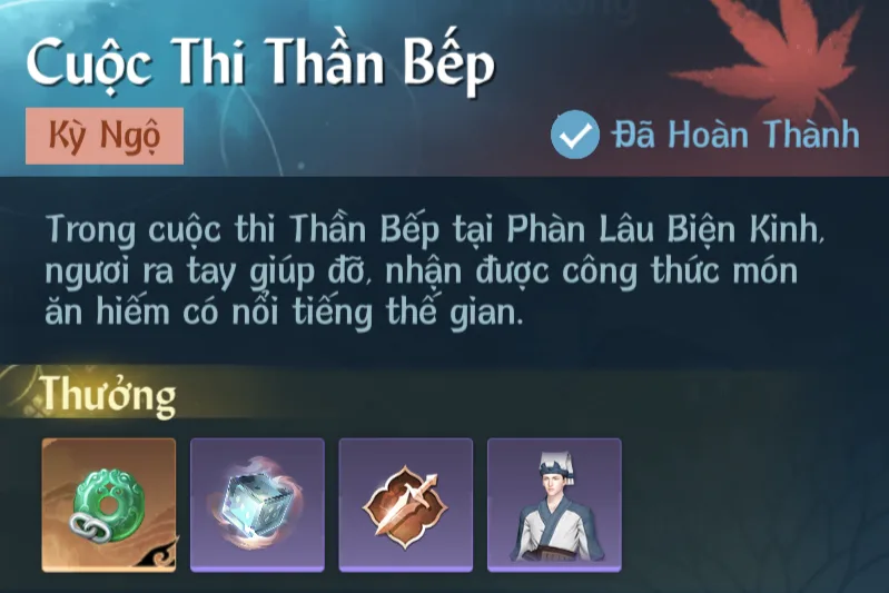 Ảnh Kỳ Ngộ Cuộc Thi Thần Bếp trong game Nghịch Thuỷ Hàn