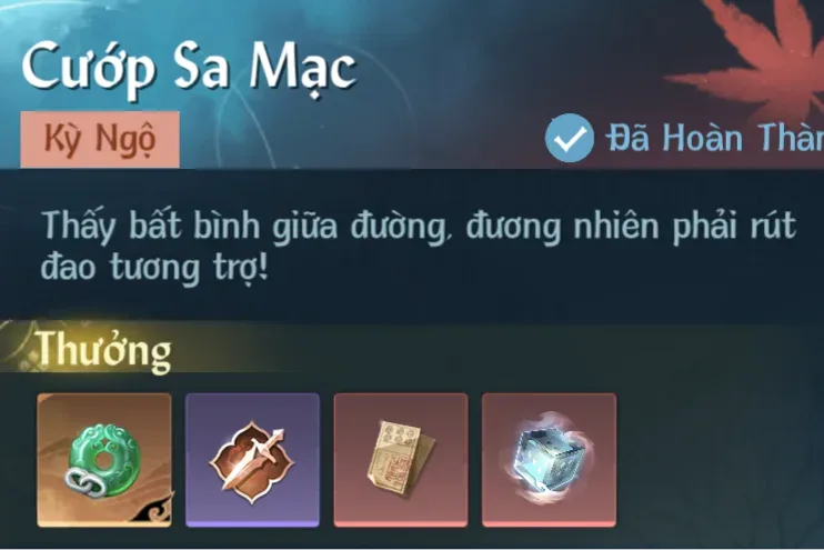 Ảnh Kỳ Ngộ Cướp Sa Mạc trong game Nghịch Thuỷ Hàn