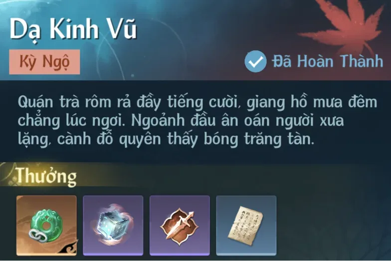 Ảnh Kỳ Ngộ Dạ Kinh Vũ trong game Nghịch Thuỷ Hàn