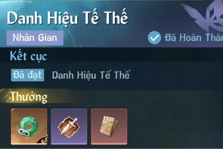 Ảnh Nhân Gian Danh Hiệu Tế Thế trong game Nghịch Thuỷ Hàn