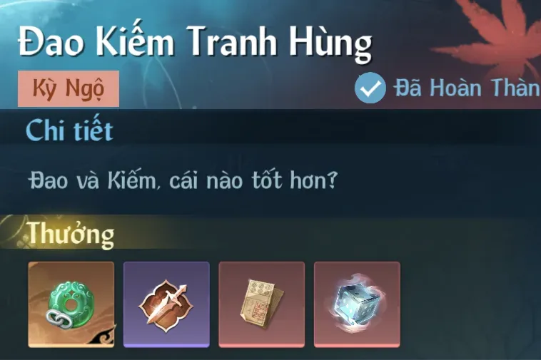 Ảnh Kỳ Ngộ Đao Kiếm Tranh Hùng trong game Nghịch Thuỷ Hàn
