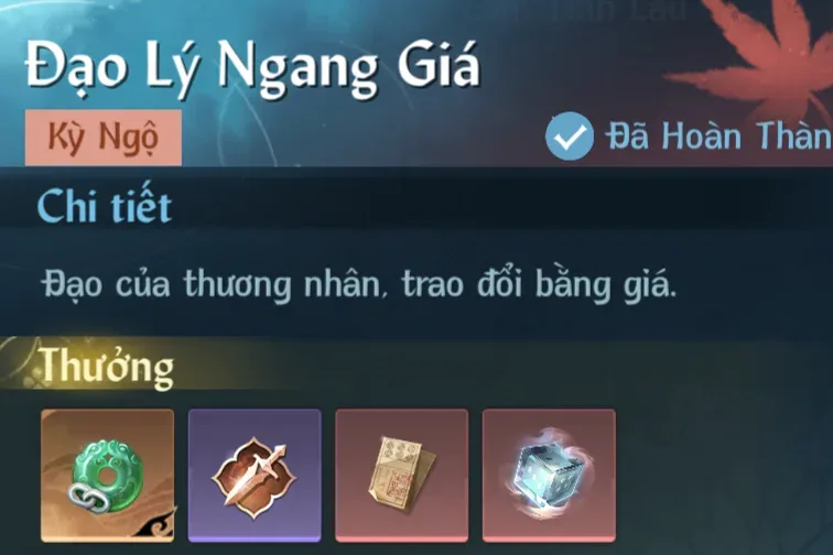 Ảnh Kỳ Ngộ Đạo Lý Ngang Giá trong game Nghịch Thuỷ Hàn