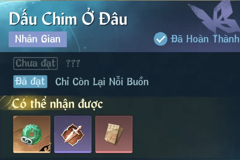 Ảnh Nhân Gian Dấu Chim Ở Đâu trong game Nghịch Thuỷ Hàn