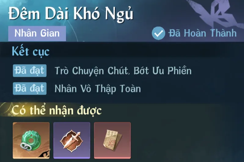 Ảnh Nhân Gian Đêm Dài Khó Ngủ trong game Nghịch Thuỷ Hàn