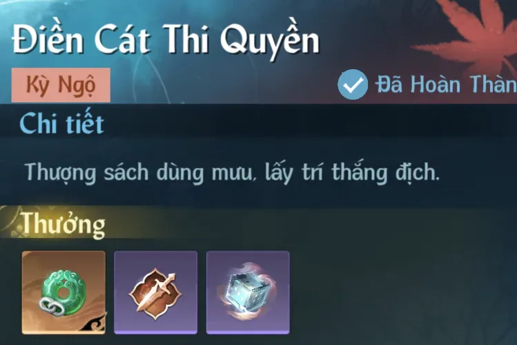Ảnh Kỳ Ngộ Điền Cát Thi Quyền trong game Nghịch Thuỷ Hàn