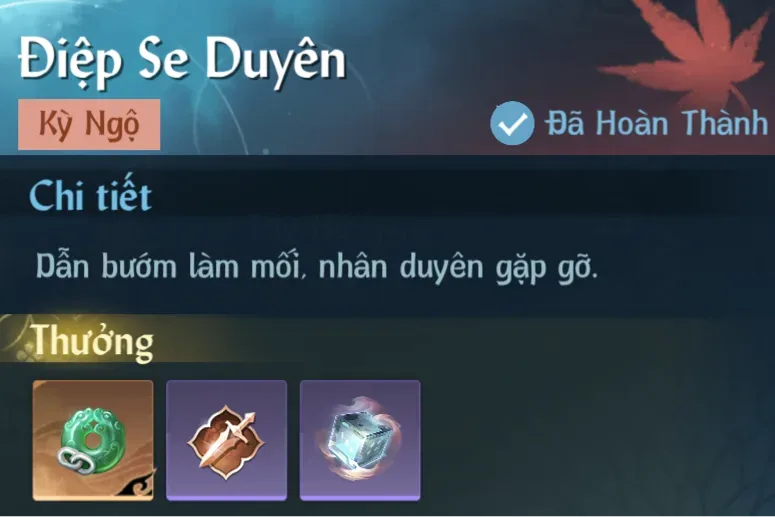 Ảnh Kỳ Ngộ Điệp Se Duyên trong game Nghịch Thuỷ Hàn