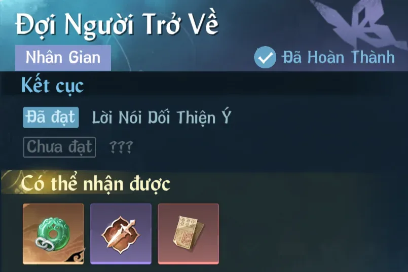 Ảnh Nhân Gian Đợi Người Trở Về trong game Nghịch Thuỷ Hàn