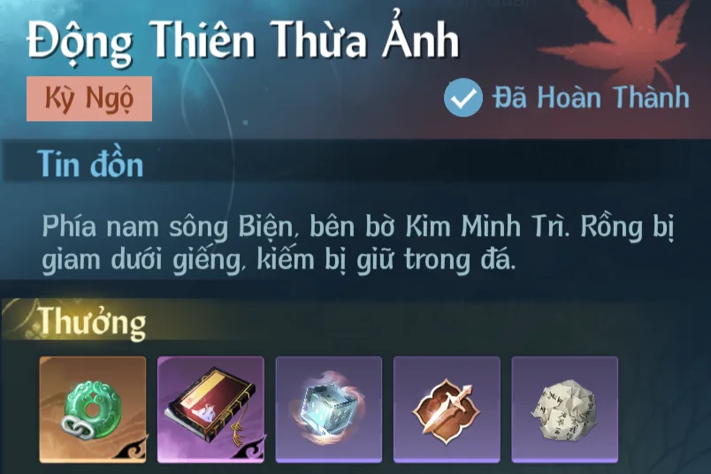 Ảnh Kỳ Ngộ Động Thiên Thừa Ảnh trong game Nghịch Thuỷ Hàn