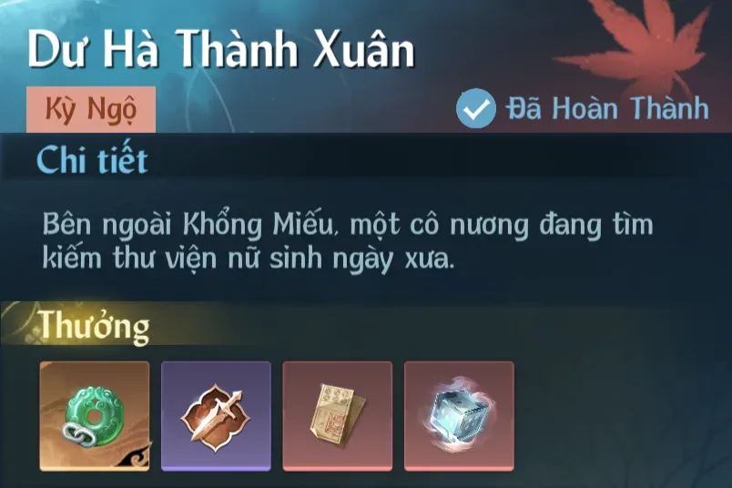 Ảnh Kỳ Ngộ Dư Hà Thành Xuân trong game Nghịch Thuỷ Hàn