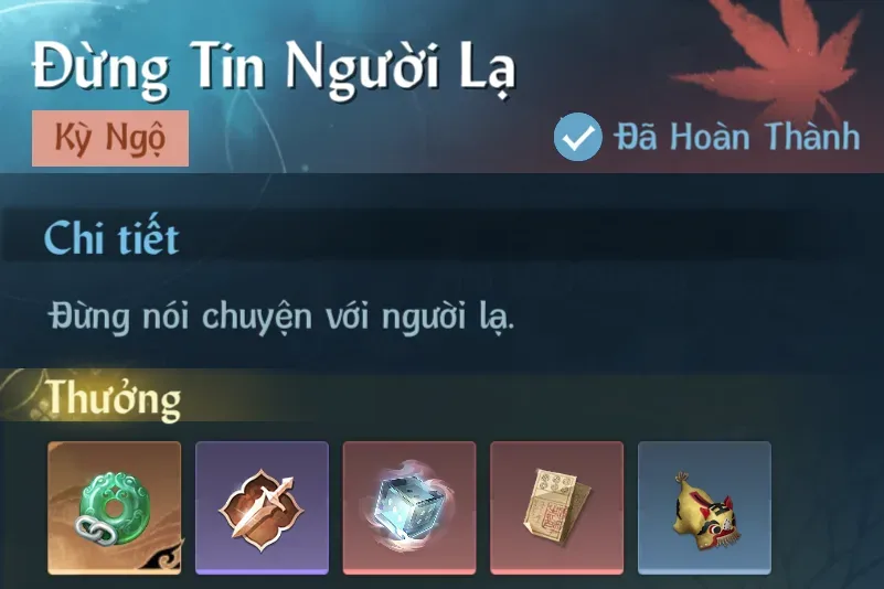 Ảnh Kỳ Ngộ Đừng Tin Người Lạ trong game Nghịch Thuỷ Hàn