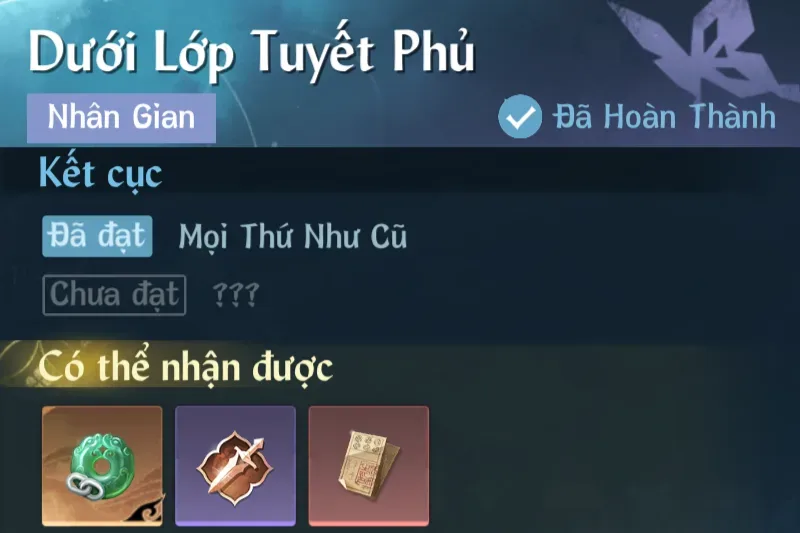 Ảnh Nhân Gian Dưới Lớp Tuyết Phủ trong game Nghịch Thuỷ Hàn