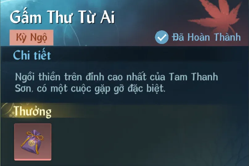 Ảnh Kỳ Ngộ Gấm Thư Từ Ai trong game Nghịch Thuỷ Hàn