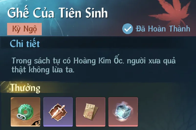 Ảnh Kỳ Ngộ Ghế Của Tiên Sinh trong game Nghịch Thuỷ Hàn
