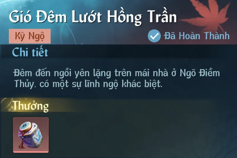 Ảnh Kỳ Ngộ Gió Đêm Lướt Hồng Trần trong game Nghịch Thuỷ Hàn