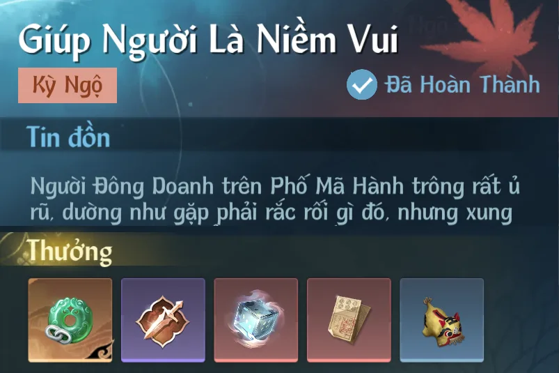 Ảnh Kỳ Ngộ Giúp Người Là Niềm Vui trong game Nghịch Thuỷ Hàn