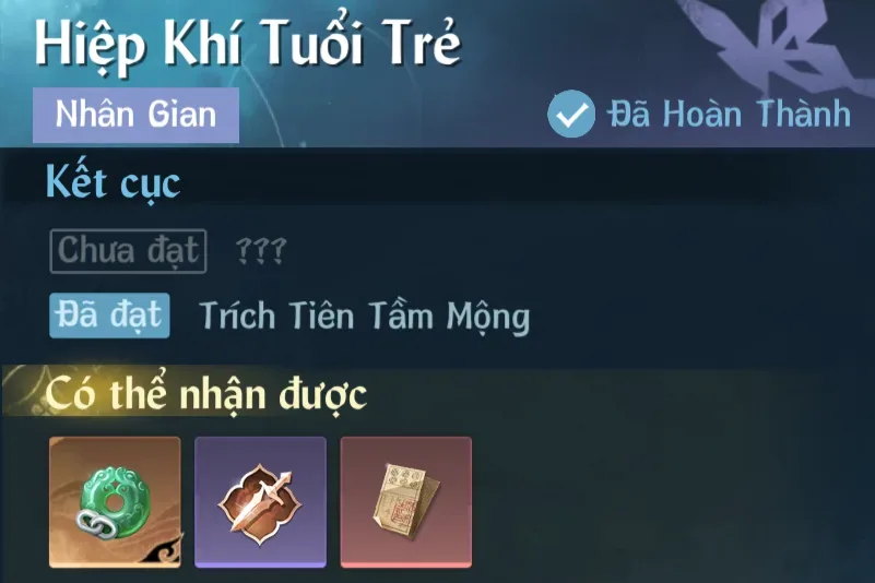 Ảnh Nhân Gian Hiệp Khí Tuổi Trẻ trong game Nghịch Thuỷ Hàn