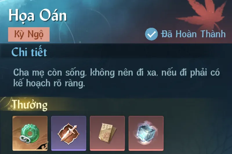 Ảnh Kỳ Ngộ Hoạ Oán trong game Nghịch Thuỷ Hàn