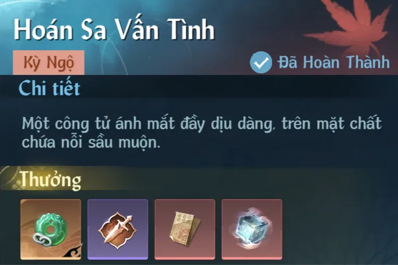 Ảnh Kỳ Ngộ Hoán Sa Vấn Tình trong game Nghịch Thuỷ Hàn