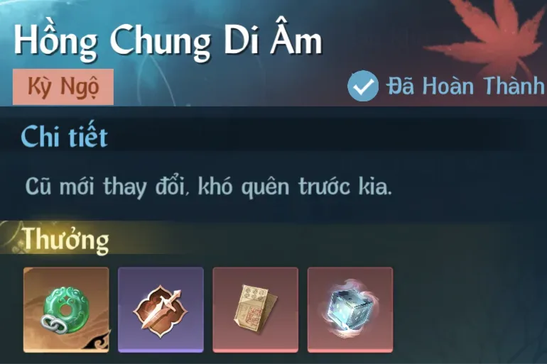 Ảnh Kỳ Ngộ Hồng Chung Di Âm trong game Nghịch Thuỷ Hàn
