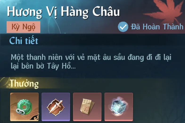 Ảnh Kỳ Ngộ Hương Vị Hàng Châu 1/2/3 trong game Nghịch Thuỷ Hàn