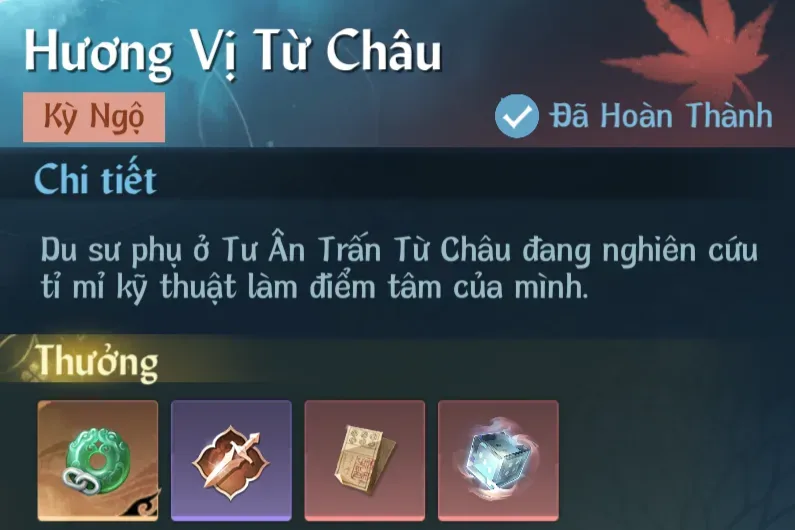 Ảnh Kỳ Ngộ Hương Vị Từ Châu 1/2/3 trong game Nghịch Thuỷ Hàn