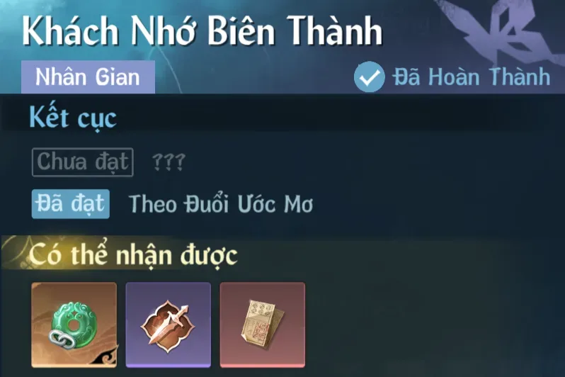 Ảnh Nhân Gian Khách Nhớ Biên Thành trong game Nghịch Thuỷ Hàn