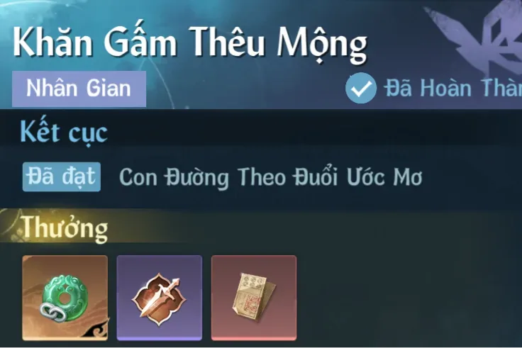 Ảnh Nhân Gian Khăn Gấm Thêu Mộng trong game Nghịch Thuỷ Hàn