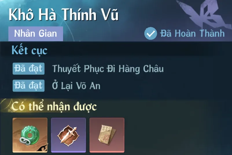 Ảnh Nhân Gian Khô Hà Thính Vũ trong game Nghịch Thuỷ Hàn