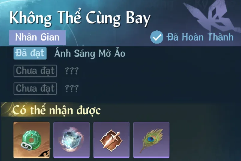 Ảnh Nhân Gian Không Thể Cùng Bay trong game Nghịch Thuỷ Hàn
