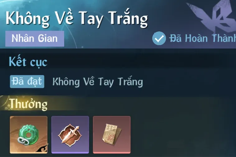 Ảnh Nhân Gian Không Về Tay Trắng trong game Nghịch Thuỷ Hàn