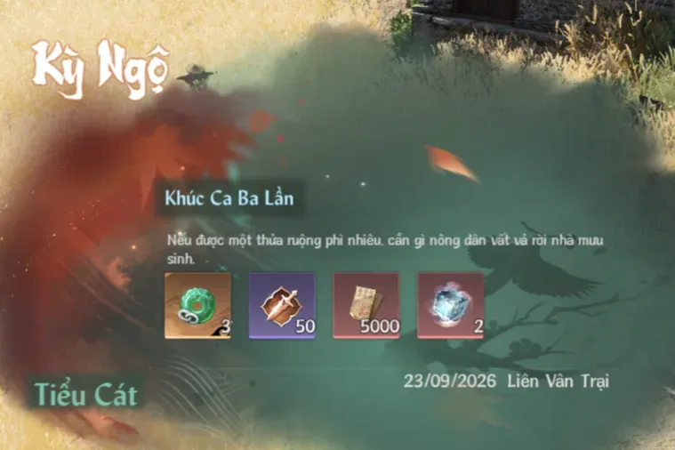 Ảnh Kỳ Ngộ Khúc Ca Ba Lần trong game Nghịch Thuỷ Hàn
