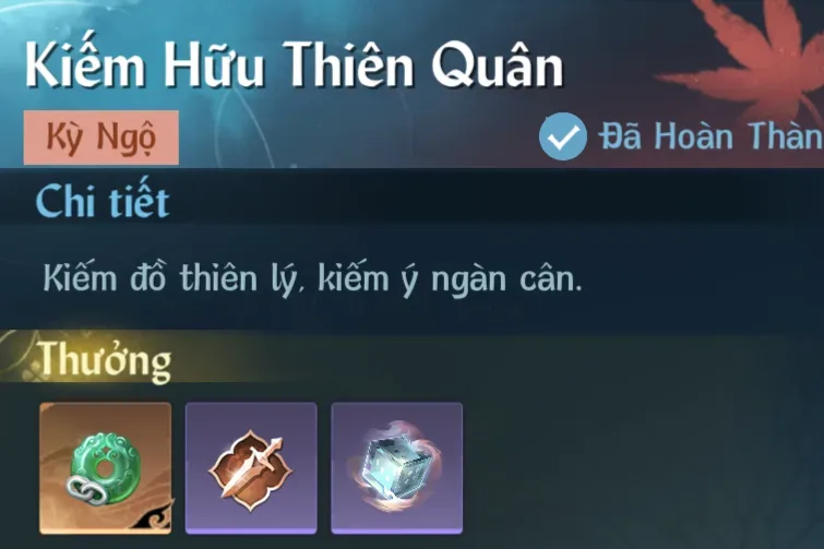 Ảnh Kỳ Ngộ Kiếm Hữu Thiên Quân trong game Nghịch Thuỷ Hàn