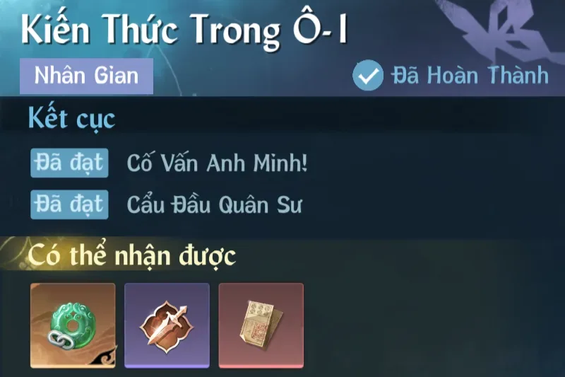 Ảnh Nhân Gian Kiến Thức Trong Ô-1 trong game Nghịch Thuỷ Hàn