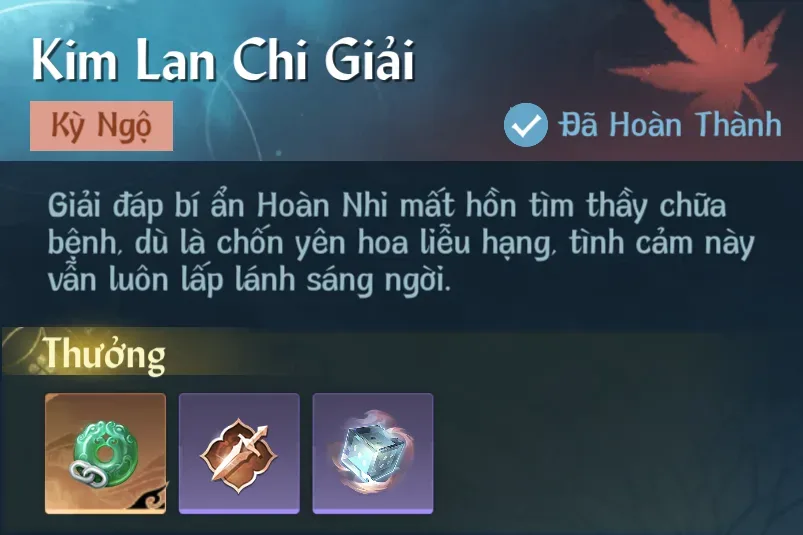 Ảnh Kỳ Ngộ Kim Lan Chi Giải trong game Nghịch Thuỷ Hàn