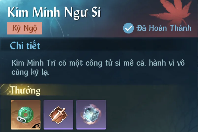 Ảnh Kỳ Ngộ Kim Minh Ngư Si trong game Nghịch Thuỷ Hàn