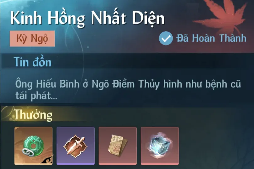 Ảnh Kỳ Ngộ Kinh Hồng Nhất Diện trong game Nghịch Thuỷ Hàn