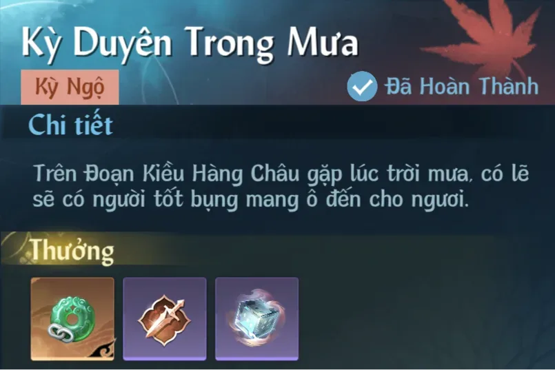 Ảnh Kỳ Ngộ Kỳ Duyên Trong Mưa trong game Nghịch Thuỷ Hàn
