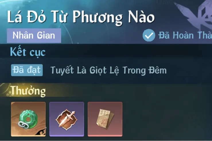 Ảnh Nhân Gian Lá Đỏ Từ Phương Nào trong game Nghịch Thuỷ Hàn